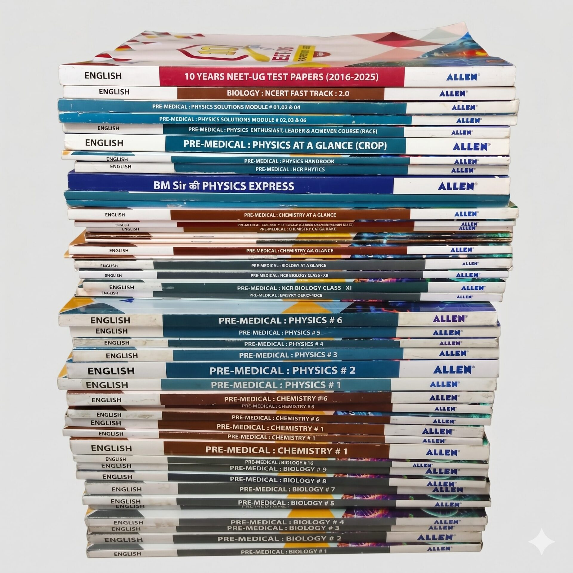 Allen NEET Study Material 2025-2026 Edition Complete 46 Books Set (Modules + Rank Booster Side Books) Kota Classroom NEET UG Modules